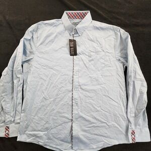 Tam Ware Light Blue Long Sleeve Dress Shirt Men's 2XL